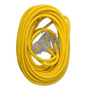 Southwire Company, LLC 50FT SJTW 10/3 OUTDOOR EXTENSION CORD W/ LIGHTED END  (YELLOW)