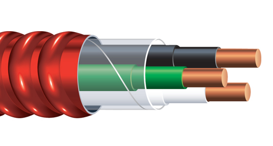 SOUTHWIRE, 12 AWG Wire Size, 2 with Insulated CU Ground Conductors, Metal  Clad Armored Cable - 20KZ58