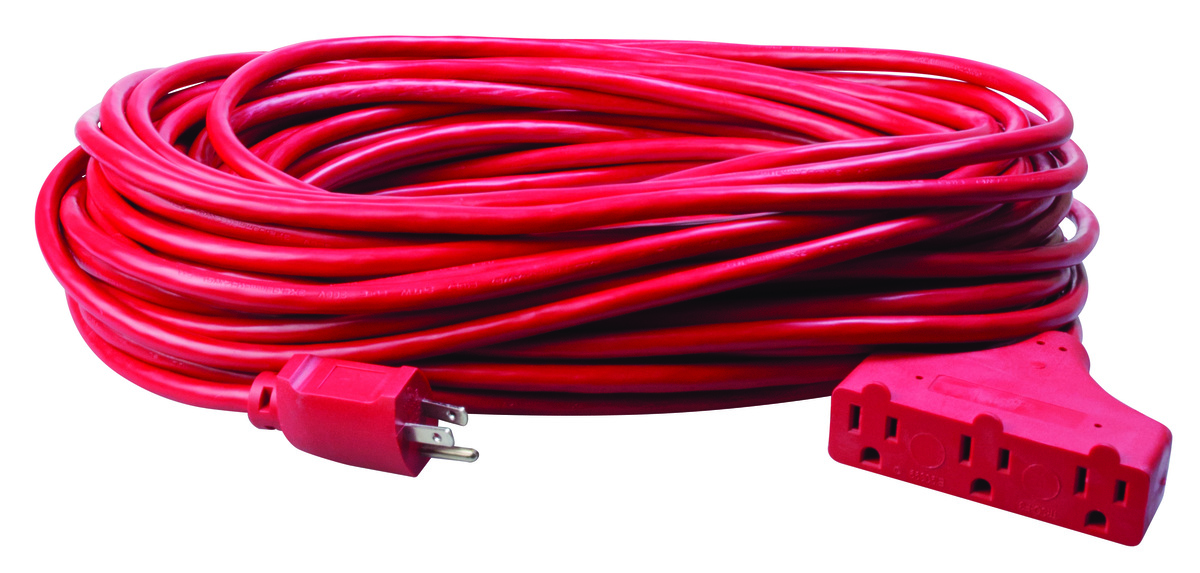 SOUTHWIRE, 14/3 SJTW 100' RED TRITAP OUTDOOR EXTENSION CORD