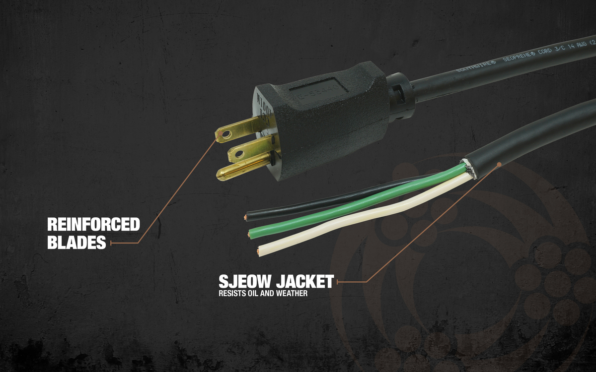 SOUTHWIRE, 14/3 SJEOW 9' BLACK GARAGE AND WORKSHOP REPLACEMENT POWER SUPPLY CORD