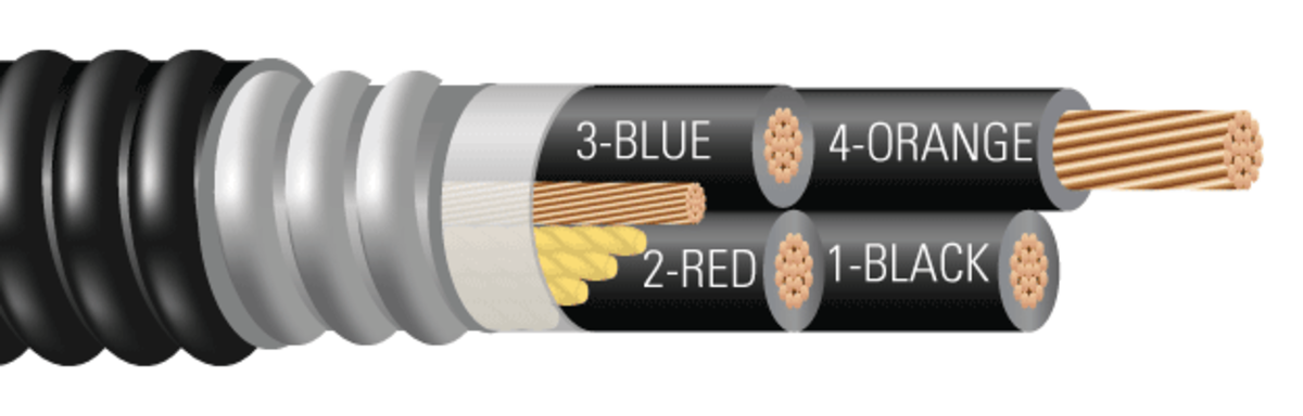 4/C CU 600V XLPE XHHW-2 AIA PVC Power Cable With Ground. Silicone Free