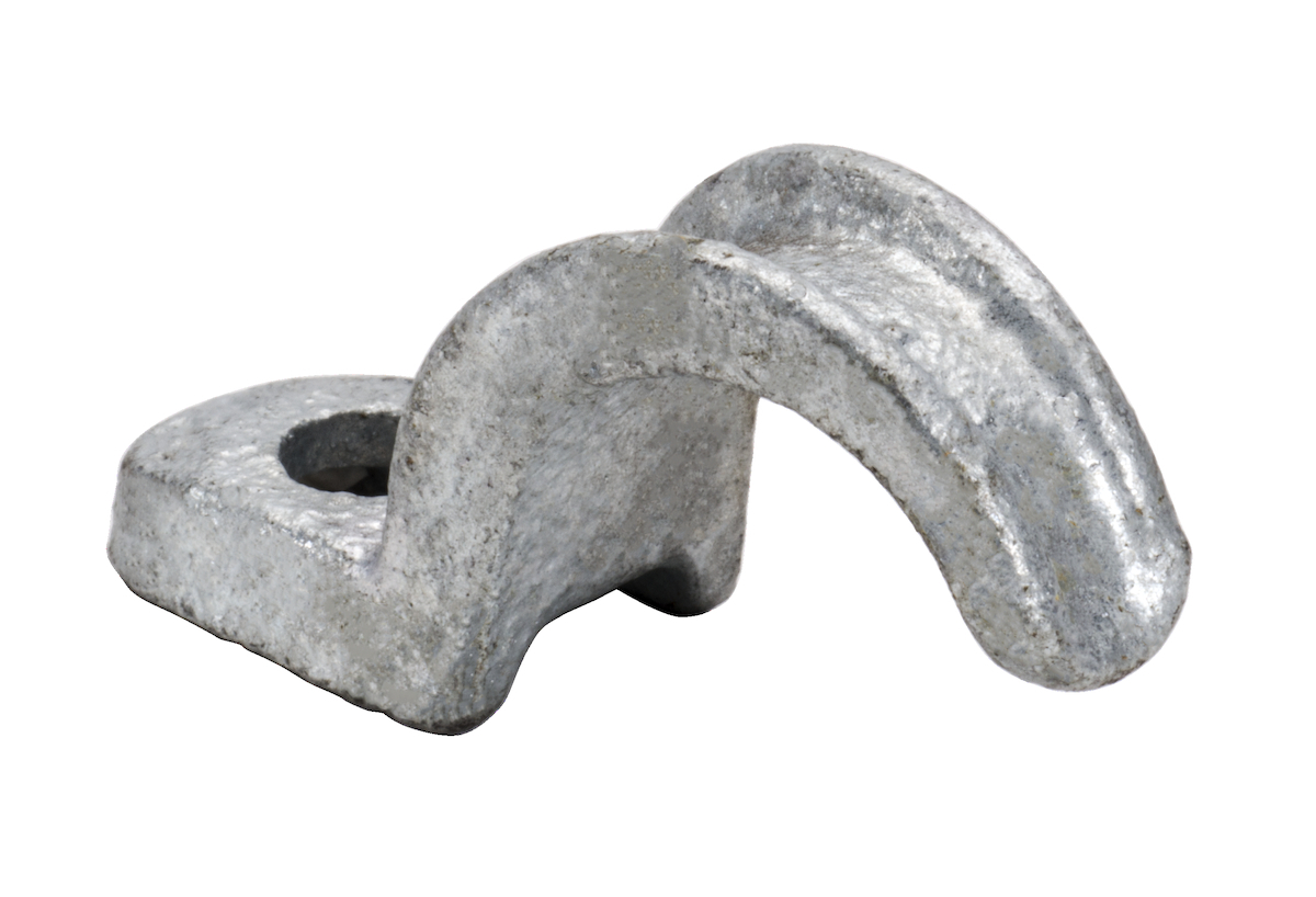 1-1/4" 1-HOLE RIGID STRAP MALLEABLE HDG
