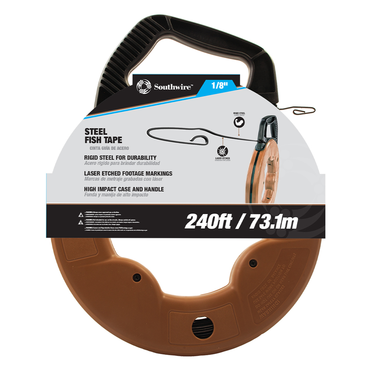 ⅛ x 240' Heavy Duty Flat-Steel Fish Tape with Reel - Christy's