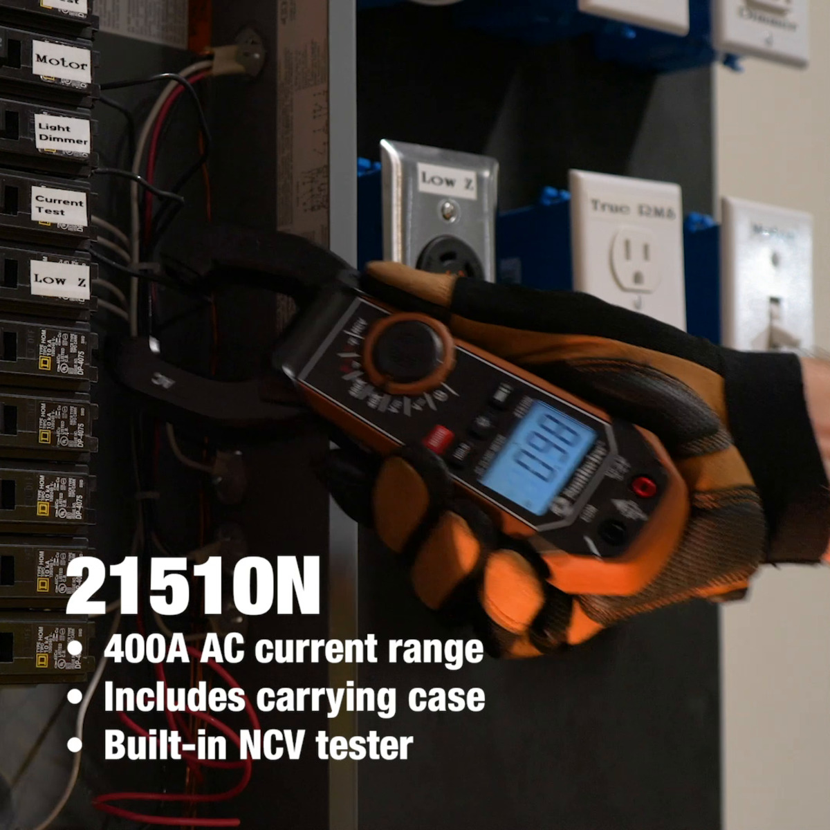 400A AC Clamp Meter with Built-In NCV, Worklight, and Third-Hand Test Probe Holder