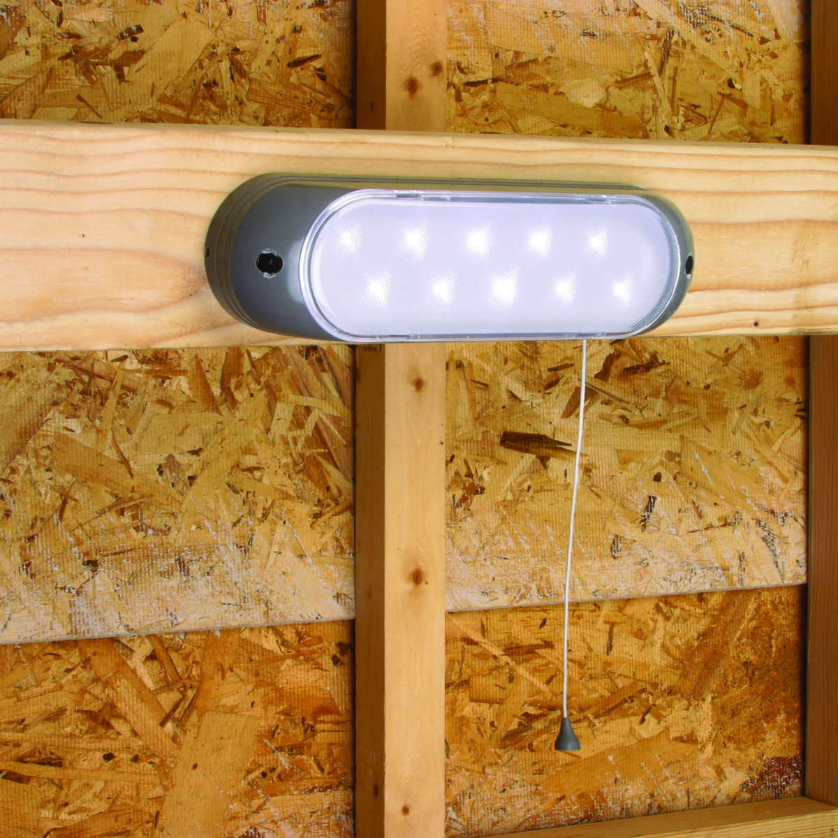 Solar shed light with switch outlet