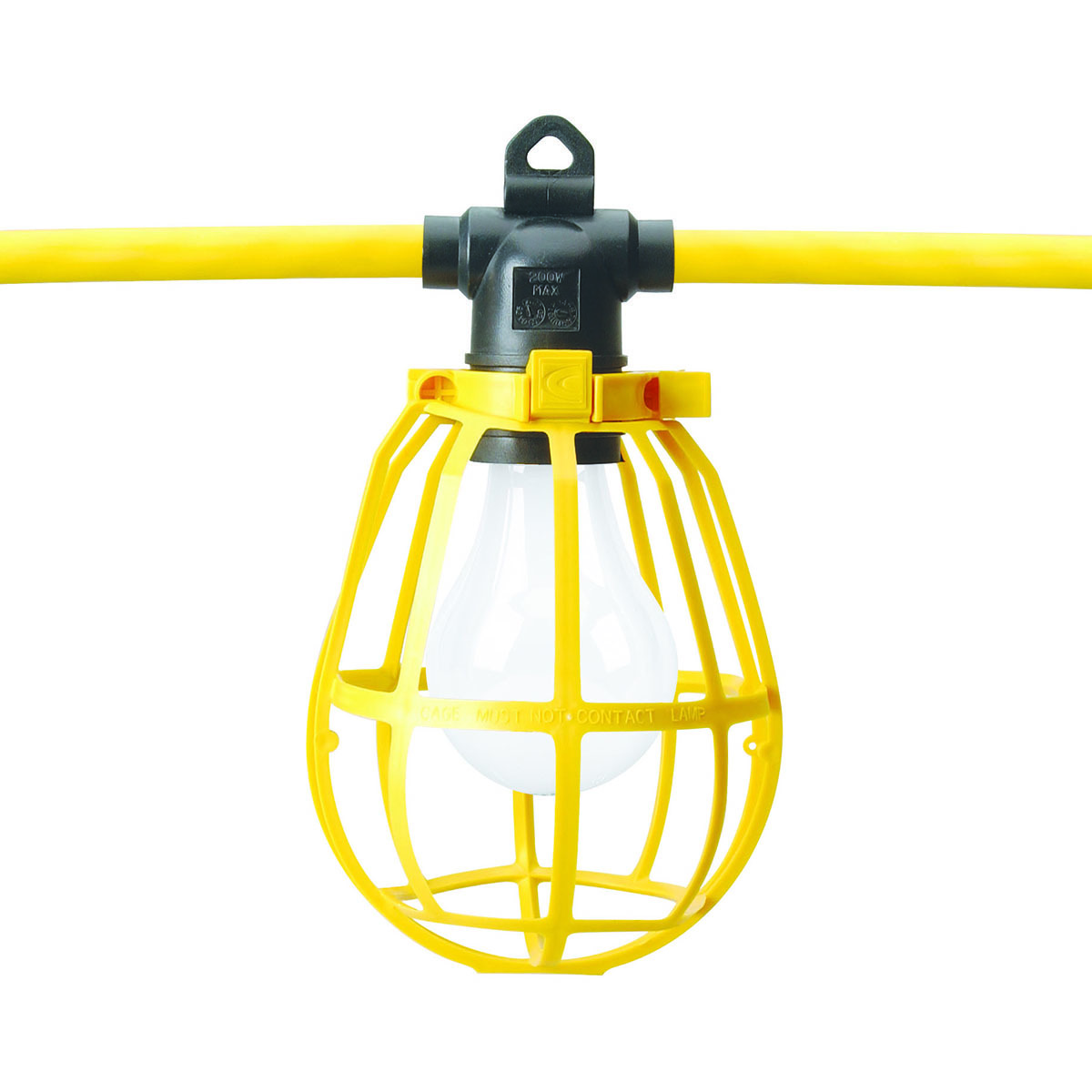 50' - 12/3, Heavy Duty String Light with Plastic Cage