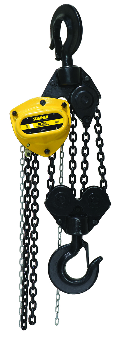 10 Ton Chain Hoist with 10 ft. Chain Fall and overload protection