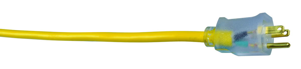 SOUTHWIRE, 12/3 SJTW 50' YELLOW OUTDOOR EXTENSION CORD WITH POWER LIGHT