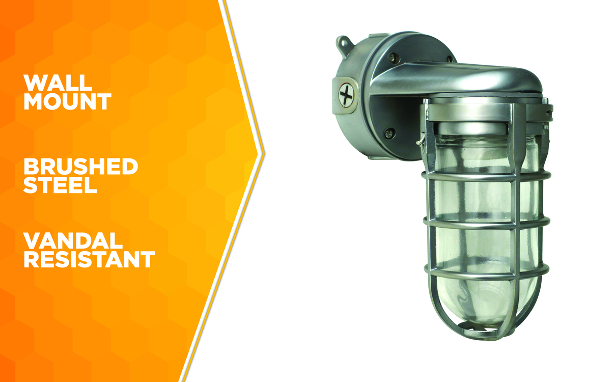 INDUSTRIAL WALL LIGHT BRUSHED STEEL