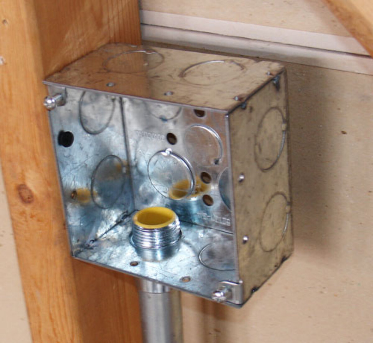 4" Square Box, 2-1/8" Deep - Welded, W/Conduit KO's