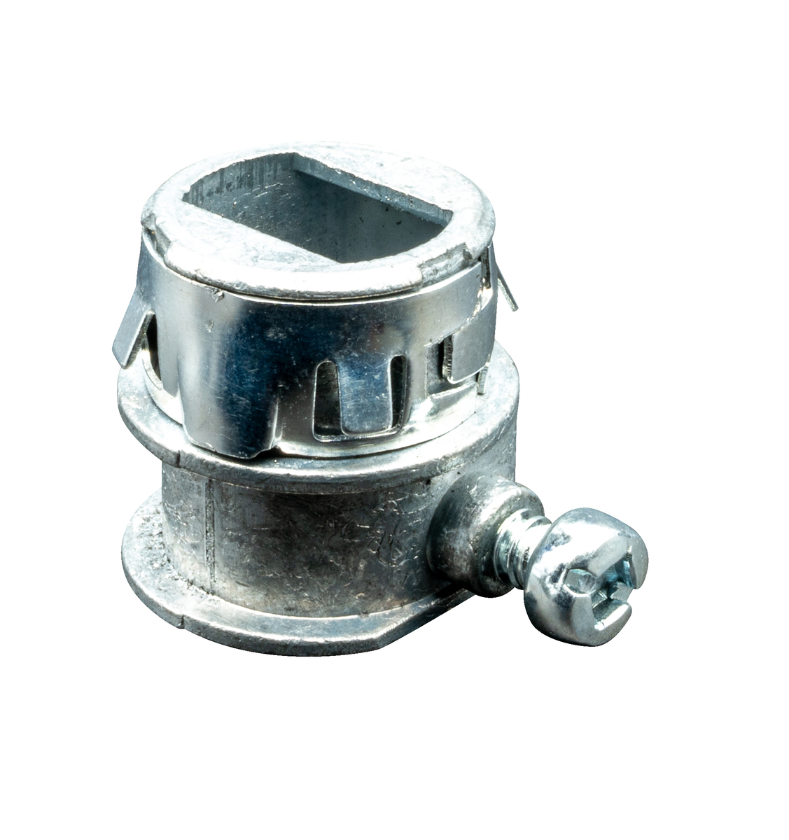 3/8" TRADE SIZE SNAP IN MC CONNECTOR ZINC DIECAST WITH SETSCREW 1/2" KOSIZE CABLE RANGE: 0.445" - 0.630"