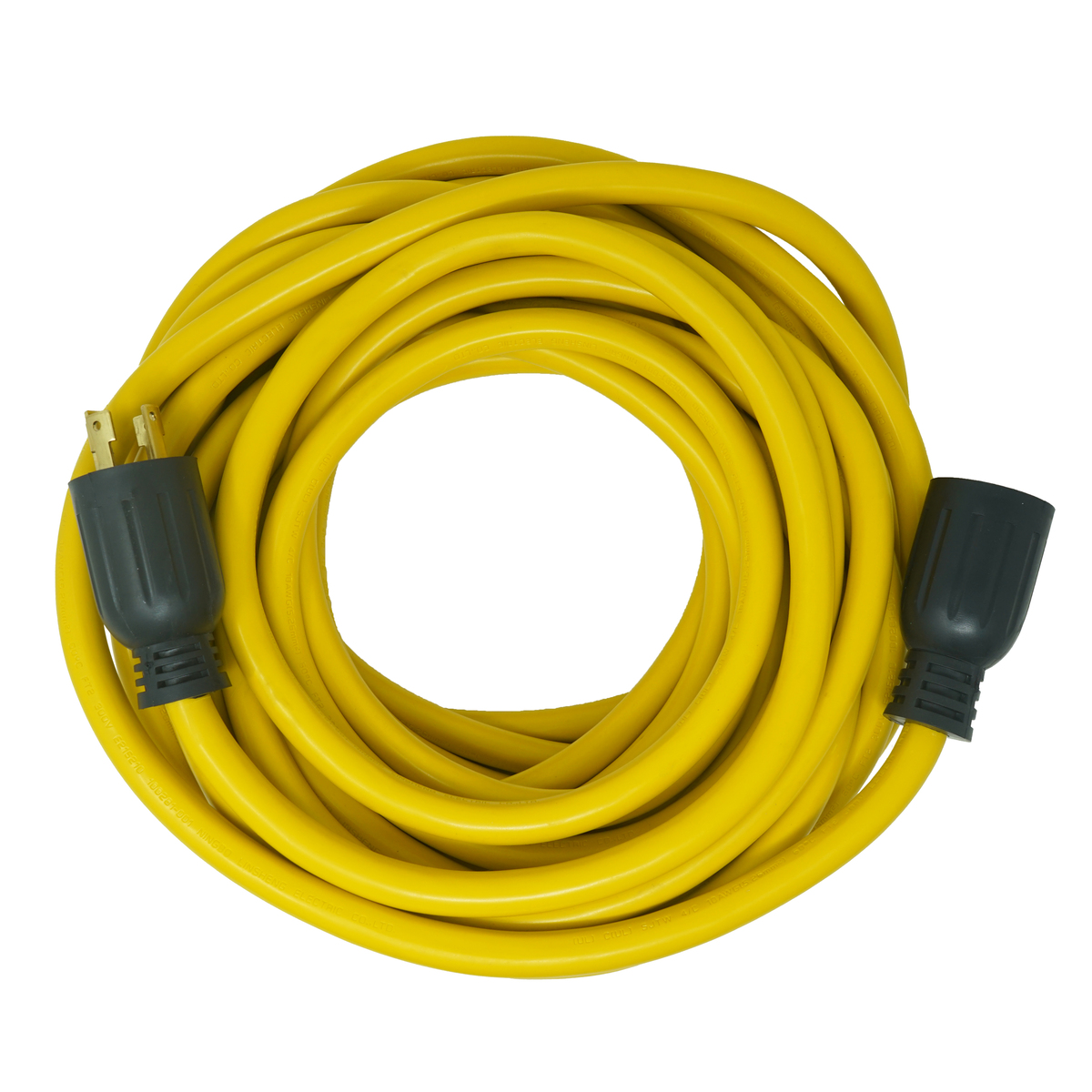  50 FEET Heavy Duty Generator Locking Power Cord NEMA  L14-30P/L14-30R,4 Prong 10 Gauge SJTW Cable, 125/250V 30Amp 7500 Watts  Yellow Generator Lock Extension Cord with UL Listed Yodotek : Patio, Lawn