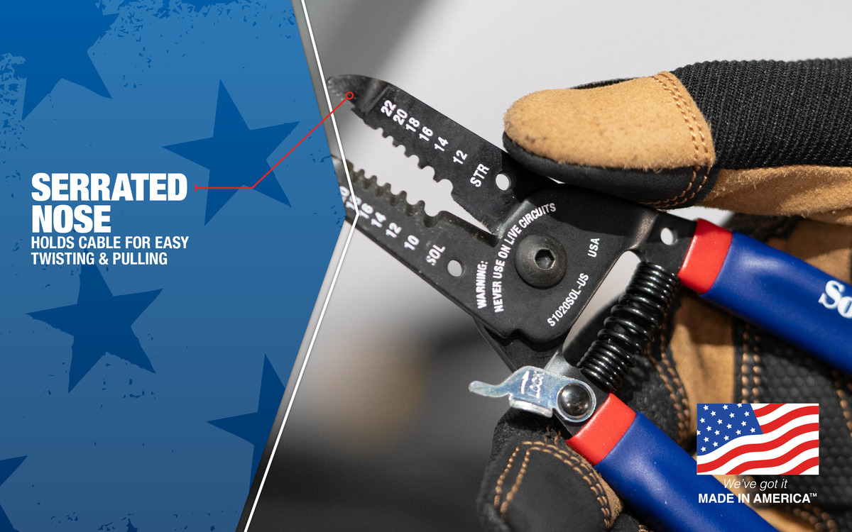 (S1020SOL-WW) 10-20 AWG SOL & 12-22 AWG STR COMPACT WIRE STRIPPER