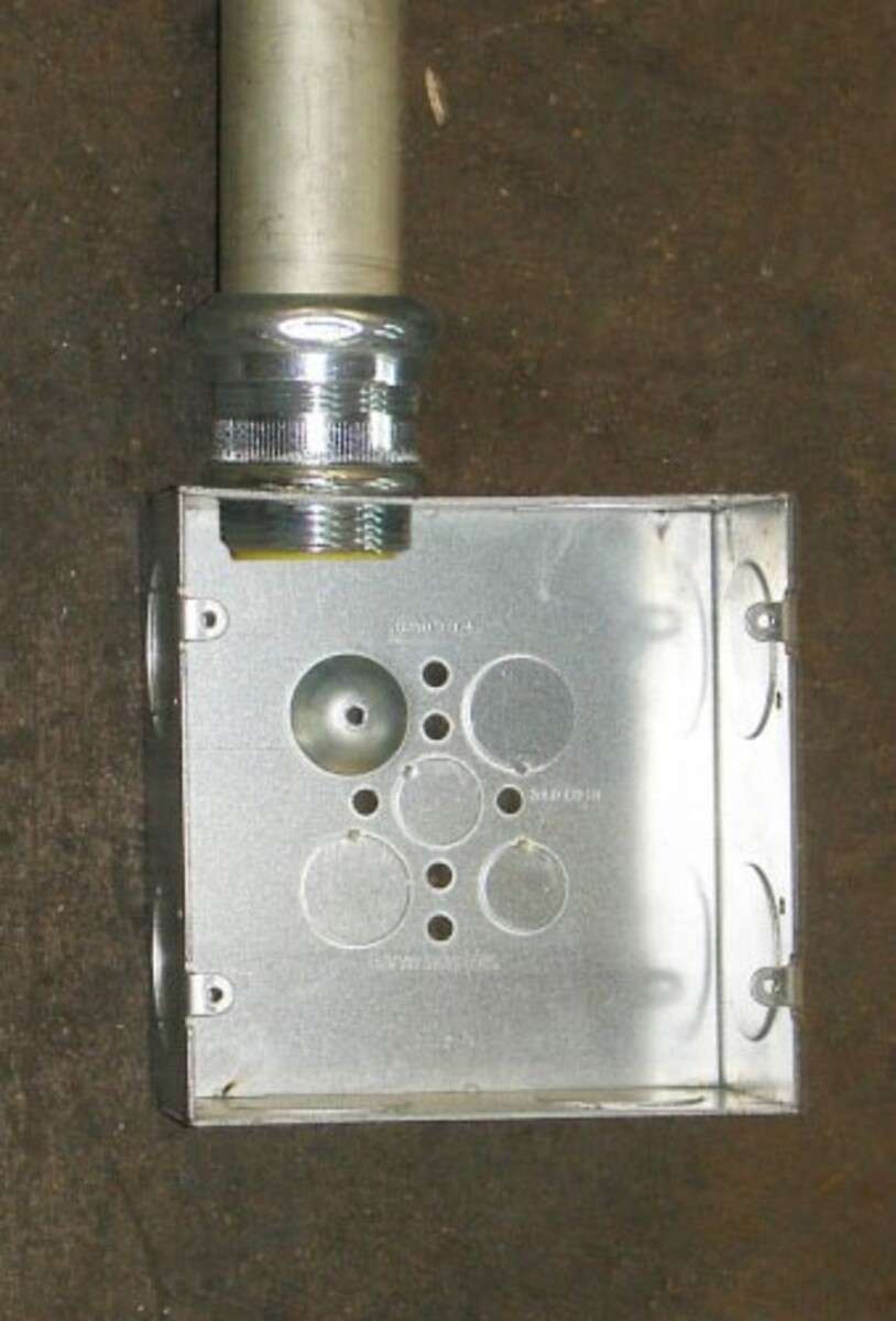 6" Square Box, 2-1/2" Deep - Welded, W/Conduit KO's