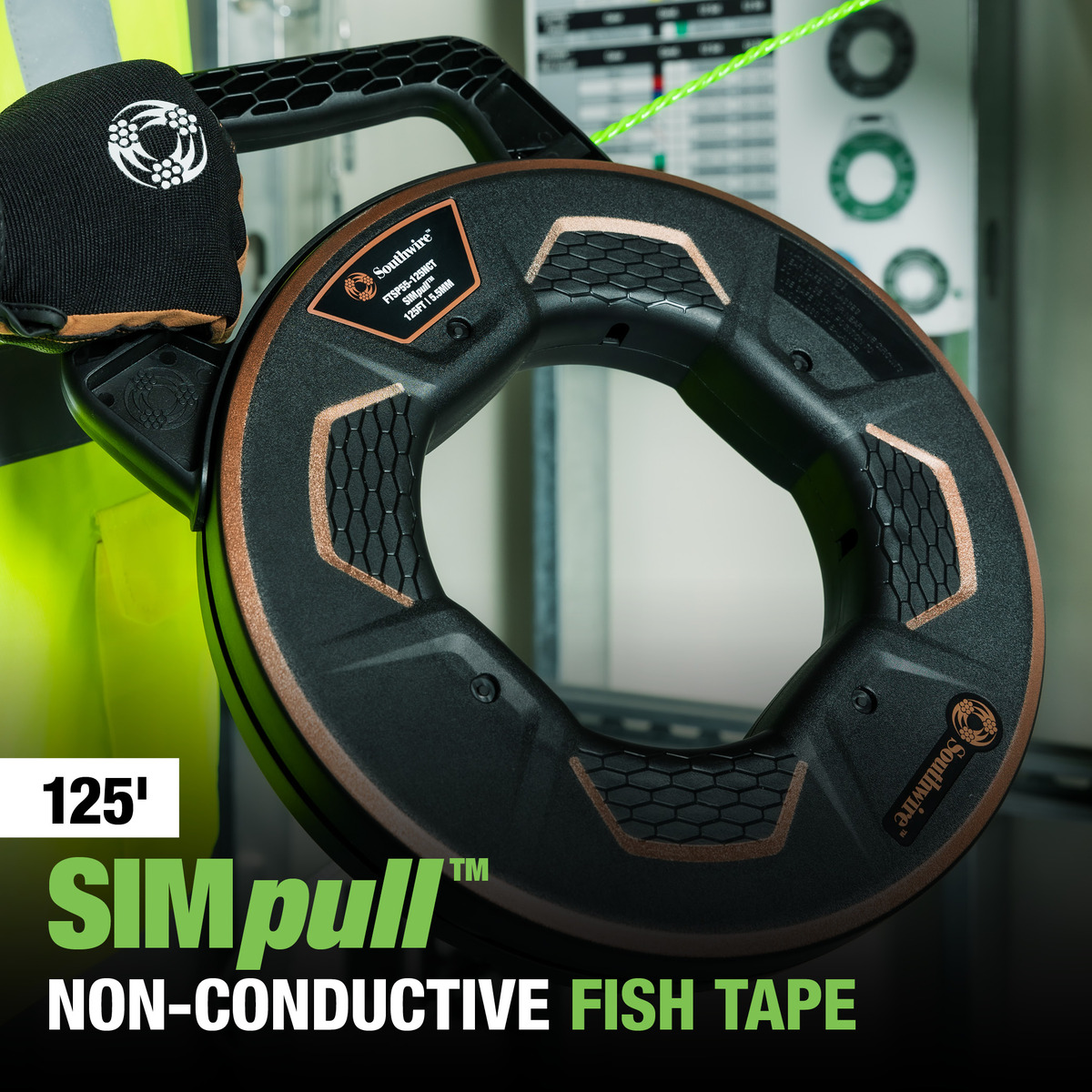 (FTSP55-125NCT) 125 FEET 5.5MM FISHTAPE NON-CONDUCTIVE, FOOT MARKINGS