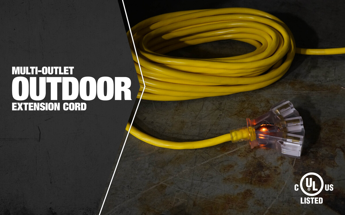 100' TRIPLE OUTLET EXTENSION CORD