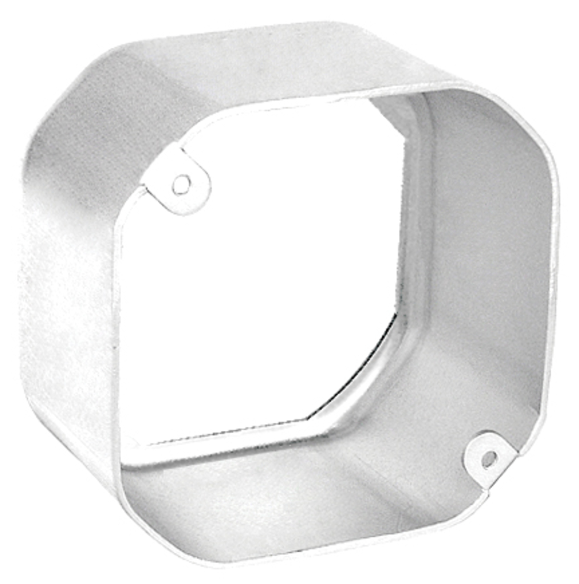 4" Octagon Extension Ring, 2-1/8" Deep - Drawn, No Knockouts And Fixture Ears 3-1/2" O.C. - Stainless Steel