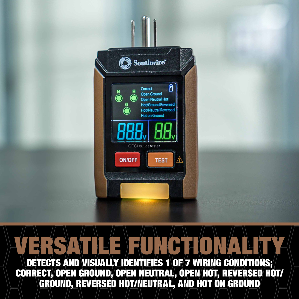 GFCI RECEPTACLE TESTER WITH LCD