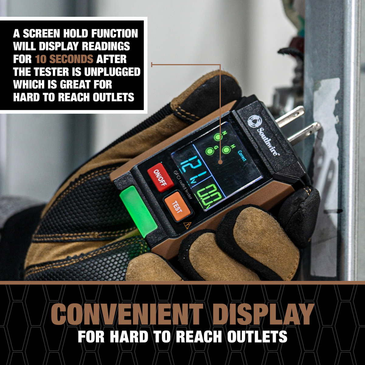 GFCI RECEPTACLE TESTER WITH LCD