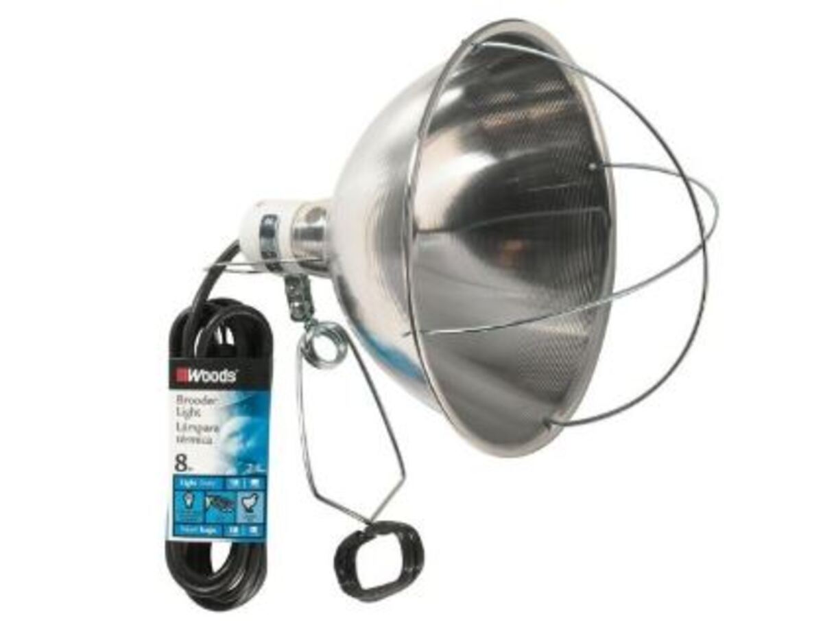300W Brooder Clamp Light with 8ft 18/2 Cord, Hanging Hook, and Heavy Duty Clamp