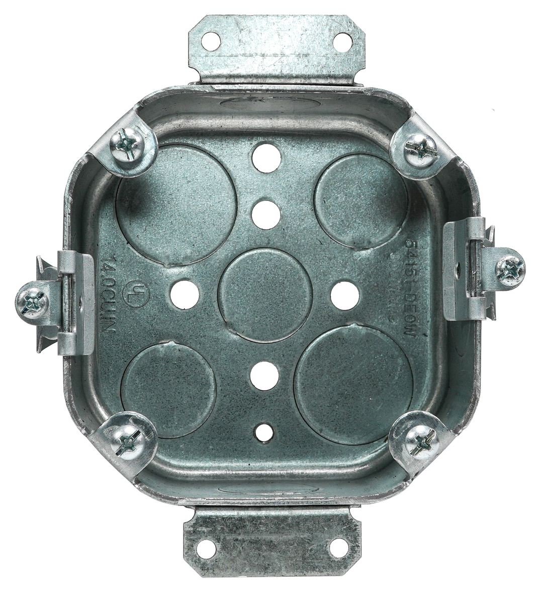 4" OCT BOX DRN 1-1/2" DP 1/2" KO 4 EARS OW