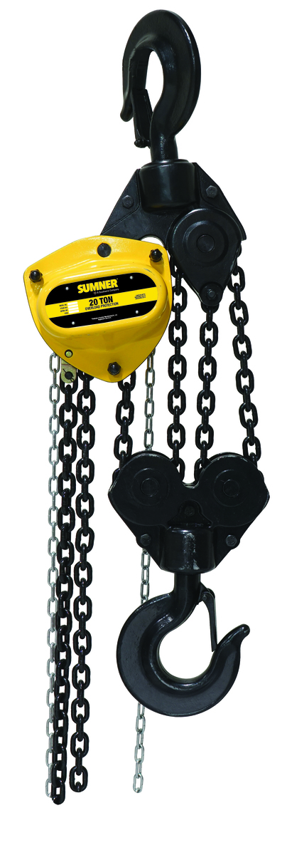 20 Ton Chain Hoist with 10 ft. Chain Fall and overload protection