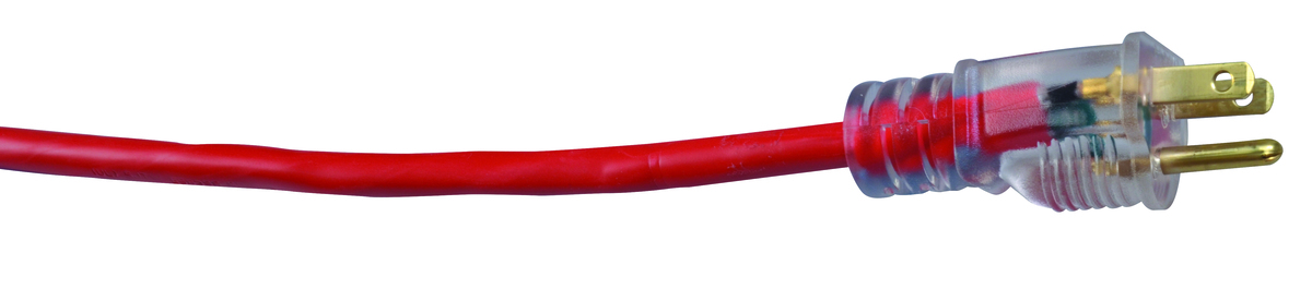 SOUTHWIRE, 14/3 SJTW 25' RED OUTDOOR EXTENSION CORD WITH POWER LIGHTINDICATOR