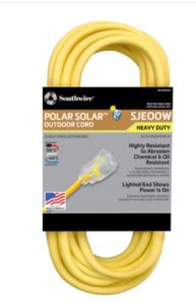Polar/Solar 1788SW0002 10/3 Extra Heavy-Duty 15-Amp SJEOOW Cold Weather Extension Cord, 50-Feet