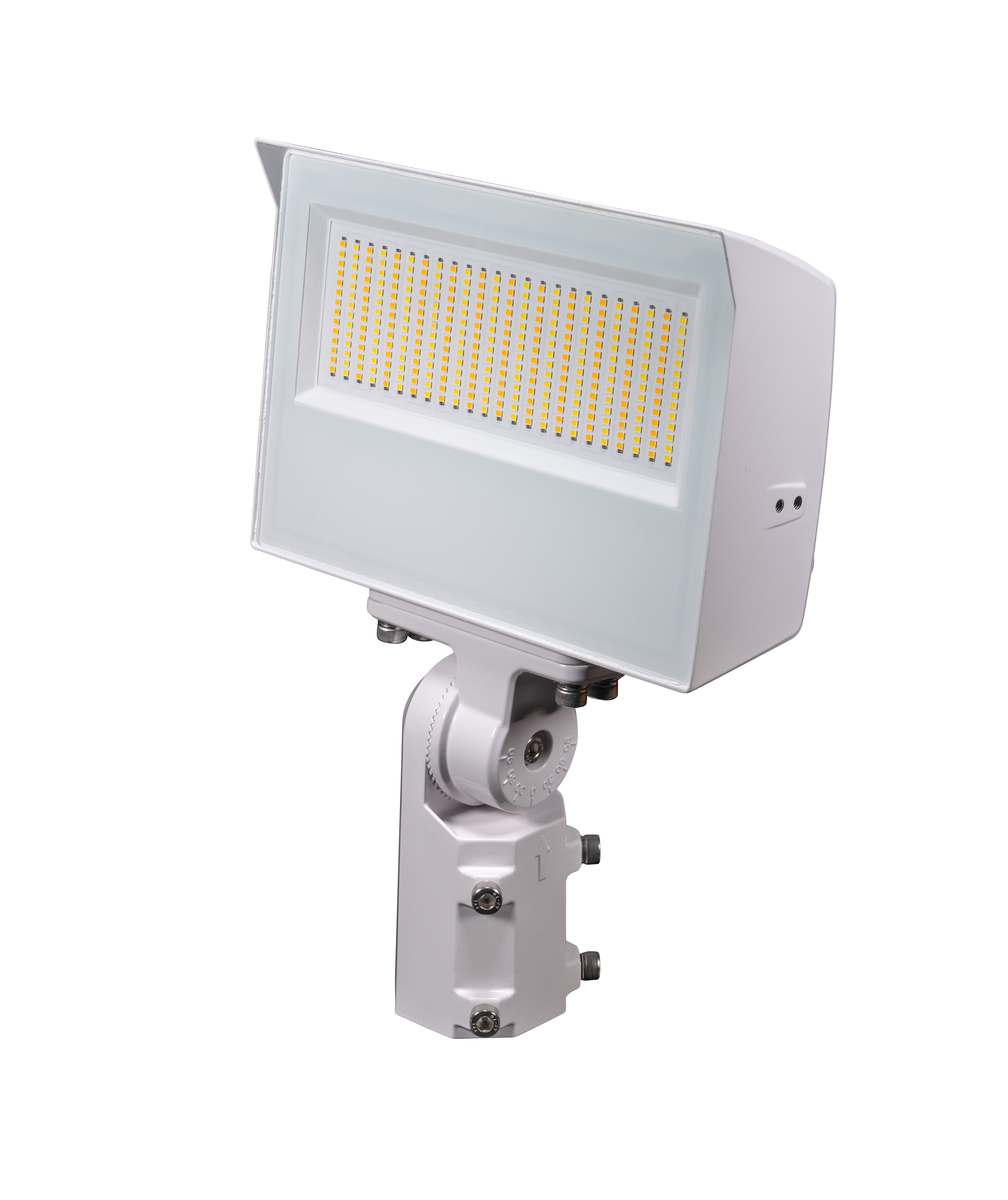 5PK 100WPOWER & CCT SELECTABLE MEDIUM FLOOD-SLIPFITTER MOUNT60W/80W/100W 3000K/4000K/5000K9000/12000/15000 LUMENS120-277V DIMMABLE WHITE FINISHYOKE MOUNT INCLUDED