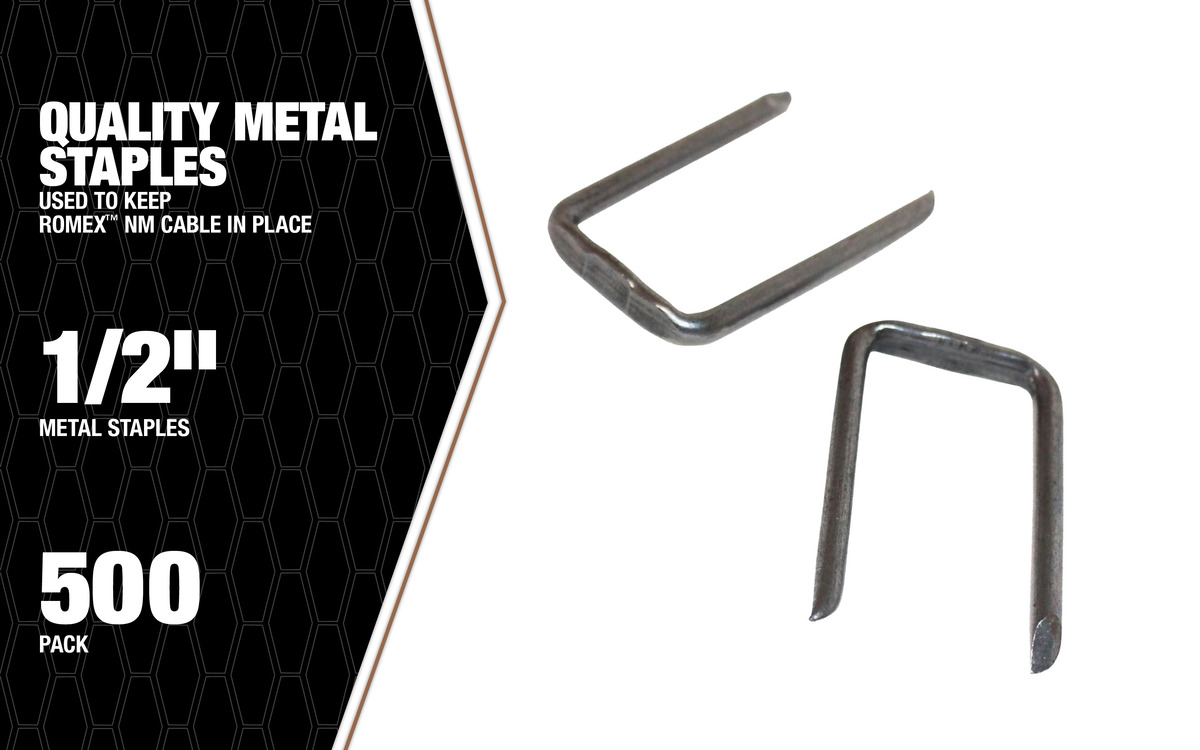 STAPLE METAL ROMEX NONMETALLIC CABLE 1 2