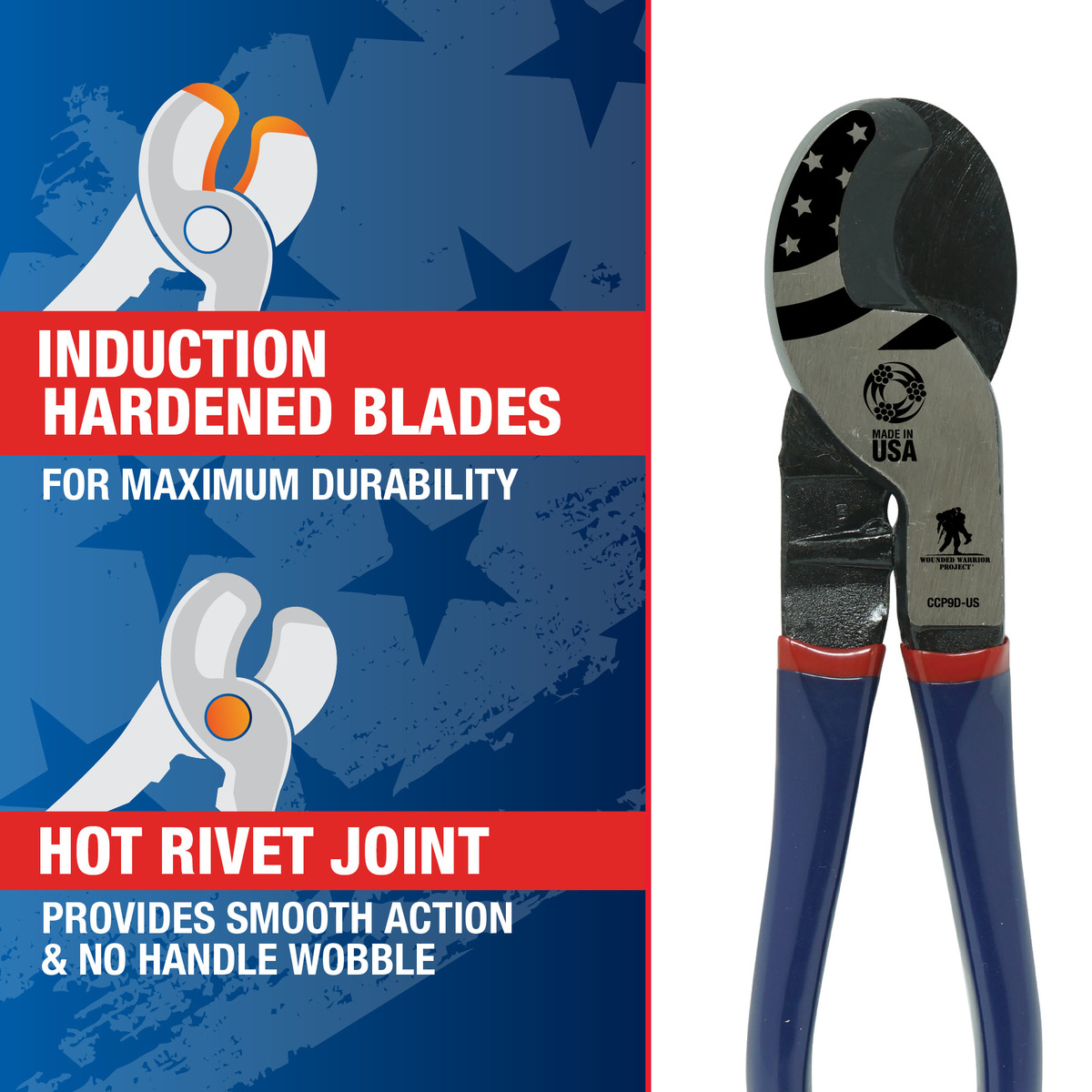 (CCP9D-WW) 9" CABLE CUTTER WOUNDED WARRIOR