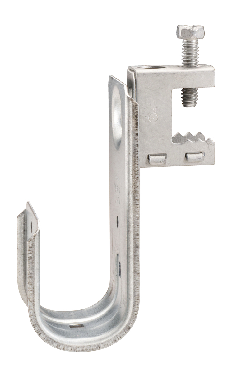 Cable Support J-Hook with Rotating Large Knock-on Beam Clamp - 1