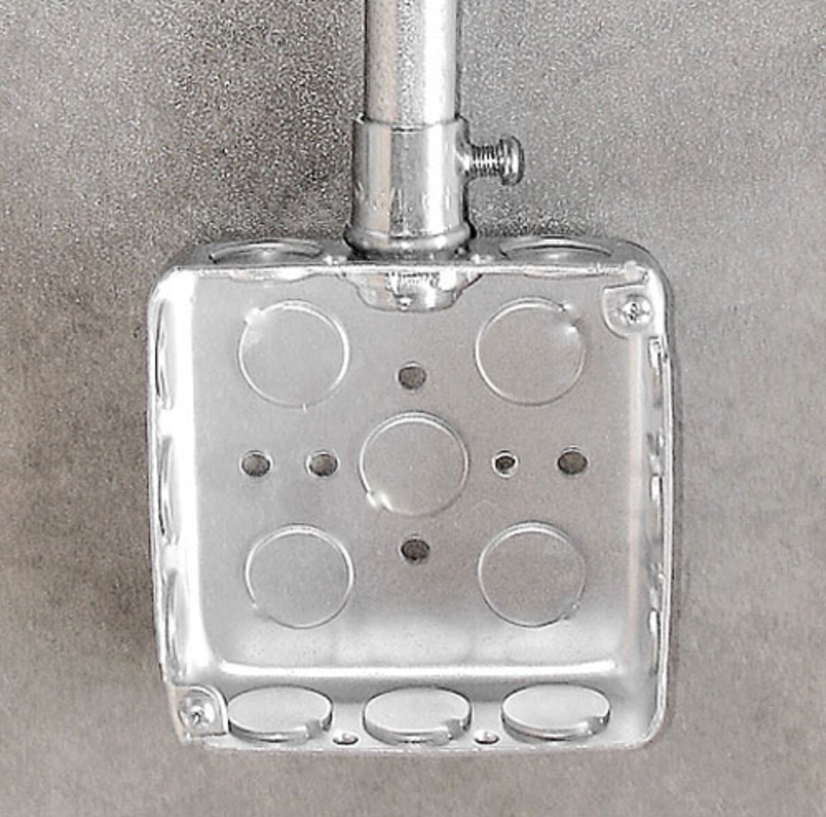 4" Square Box, 1-1/2" Deep - Drawn, W/Conduit KO's