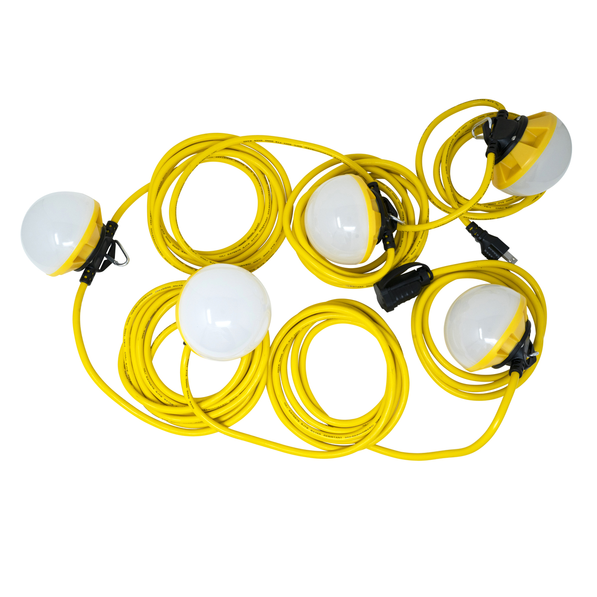 Voltec 08-00189 U-Ground Work Light String with 5 Plastic Cages