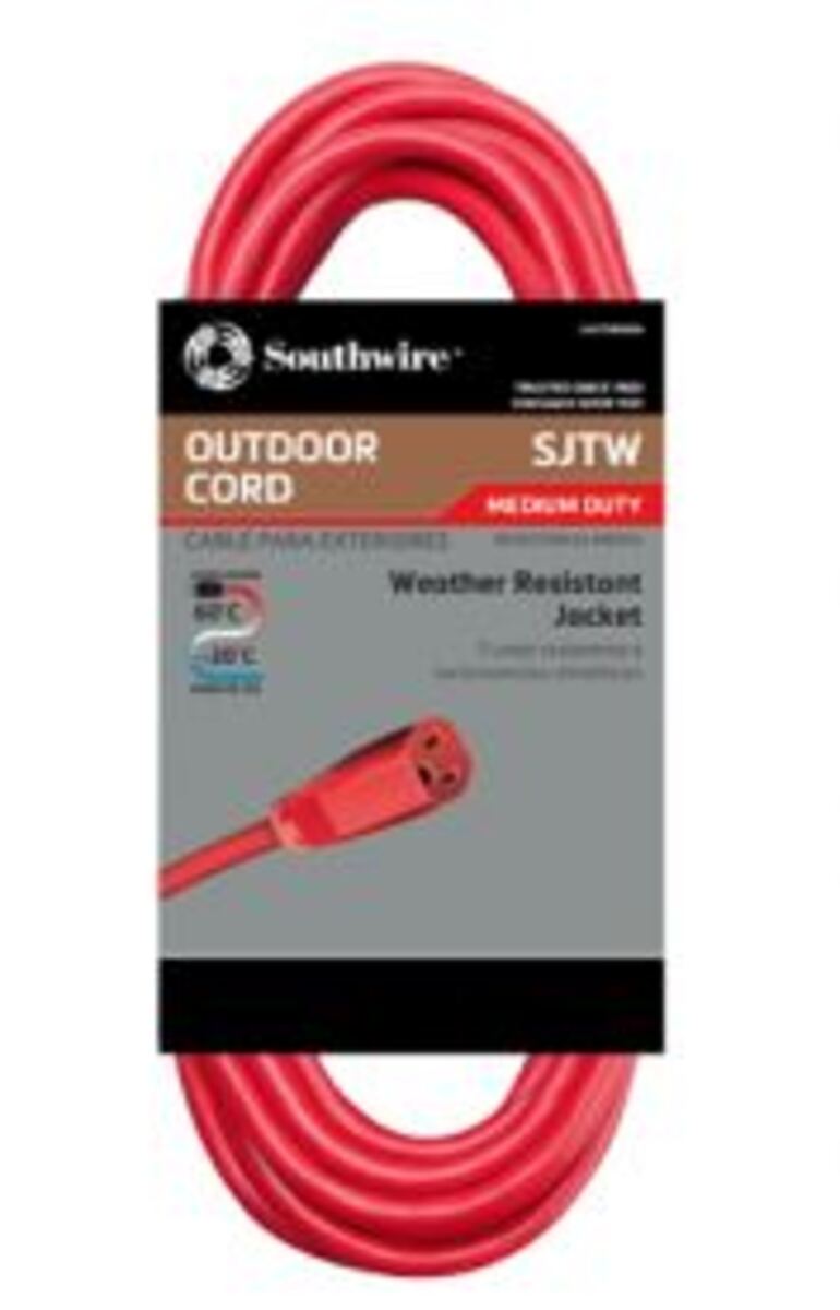Southwire 2407SW8804 14/3 Heavy-Duty 15-Amp SJTW General Purpose Extension Cord, 25-Feet