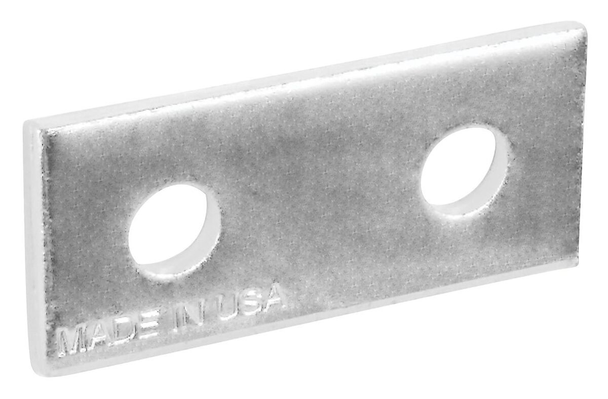 Two Hole Splice Plate 1/4" Thick Zinc Plated Steel, 50 Pack