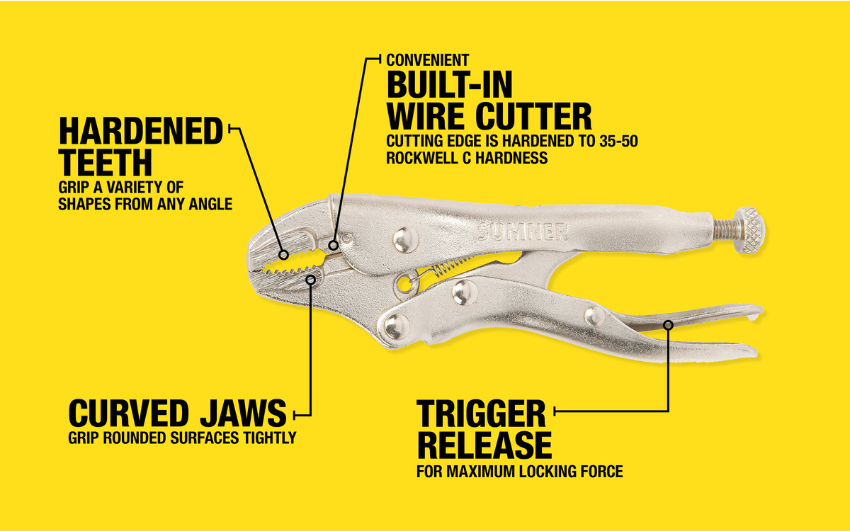 WHT, 5" CRV LOCK PLIERS W CUT