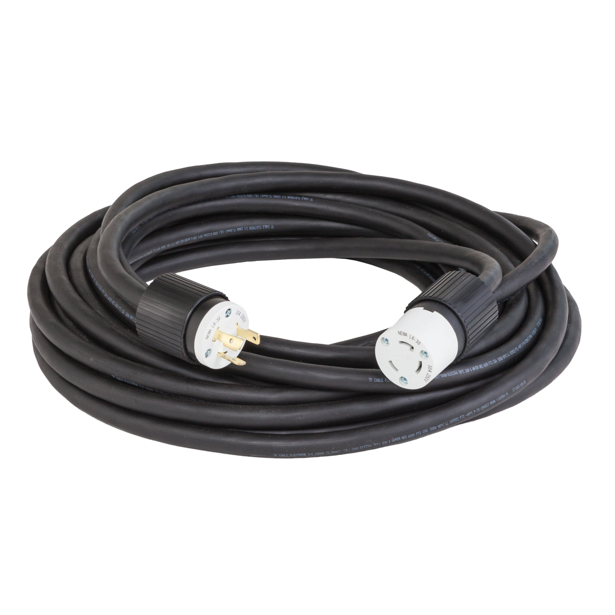 100 Ft 10/3 SOOW L6-30 Twist-Lock Extension 250V 30A 2P3W