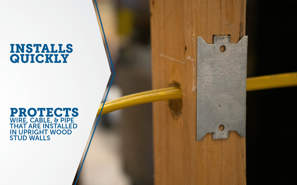 3" X 1-1/2" Press On Cable Protection Plate