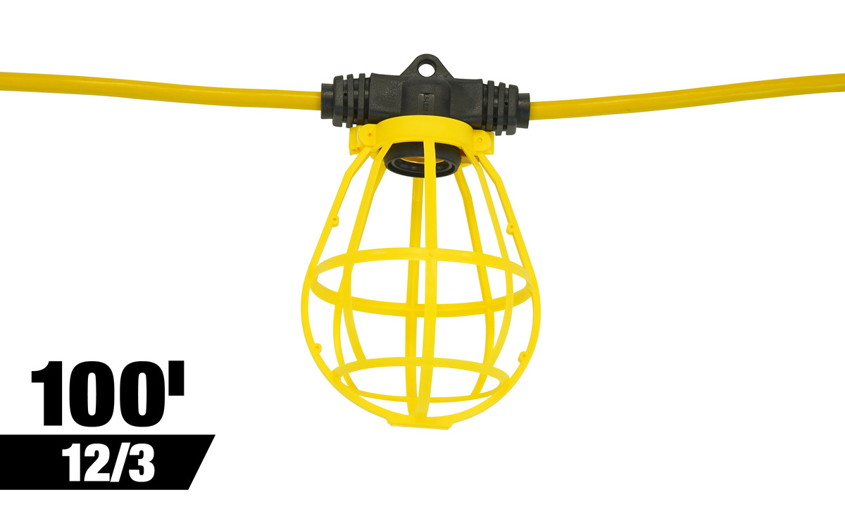 12/3 STW 5 Socket String Light with Metal Cage