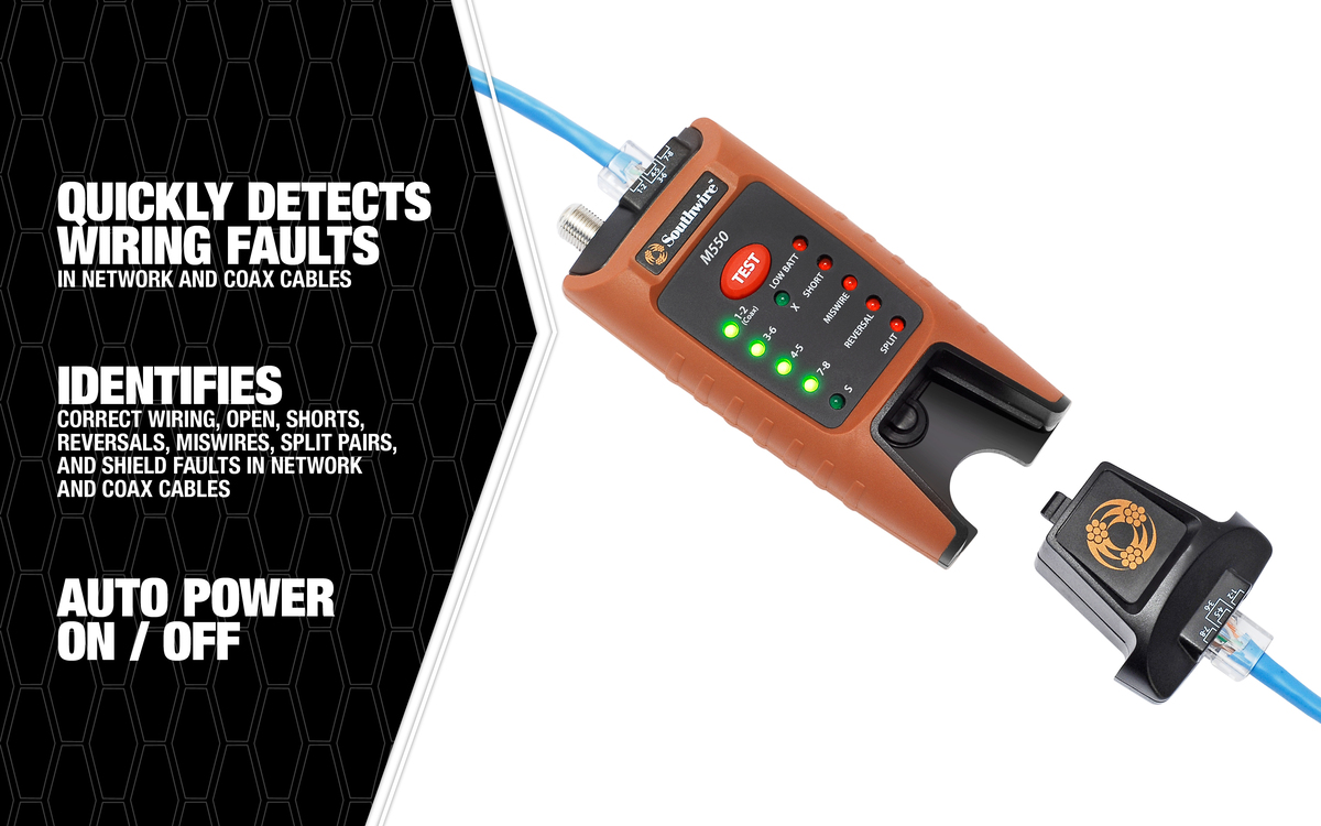 M550 CONTINUITY TESTER FOR DATA & COAX CABLES