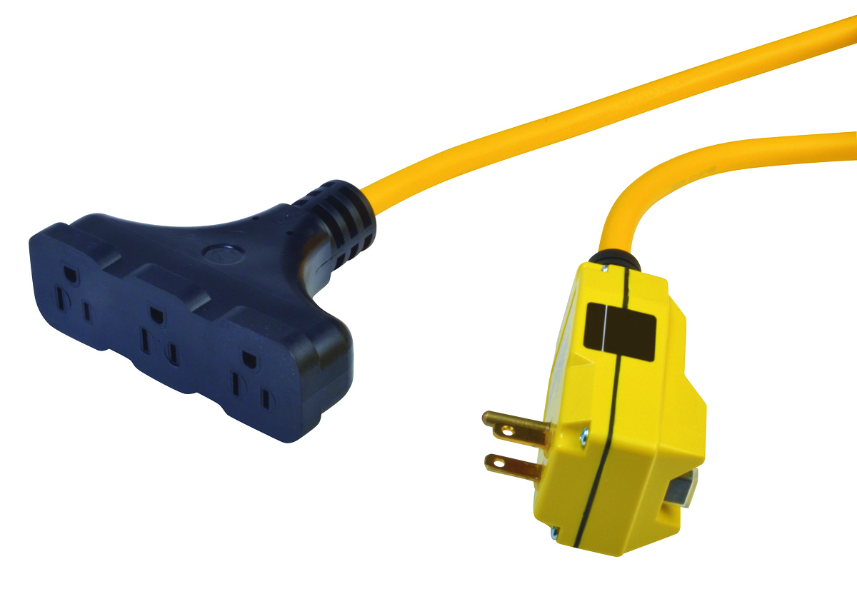 SOUTHWIRE, 12/3 SJTW 50' YELLOW OUTDOOR EXTENSION CORD WITH POWER