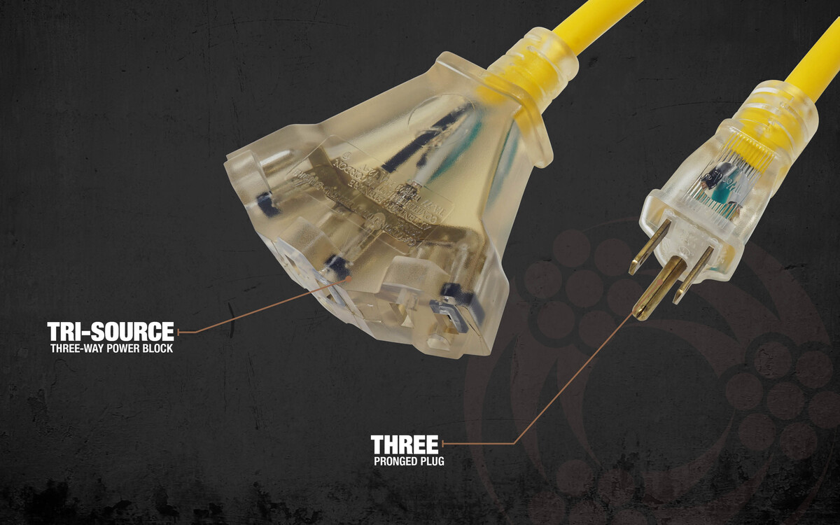 100' TRIPLE OUTLET EXTENSION CORD