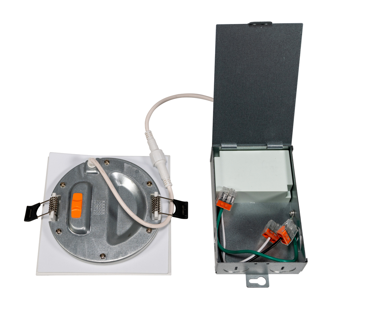 8PK 4" SQ 7W 5CCT SELECT DOWNLIGHT2700K/3000K/3500K/4000K/5000K120V 590L 90CRI DIMMABLE