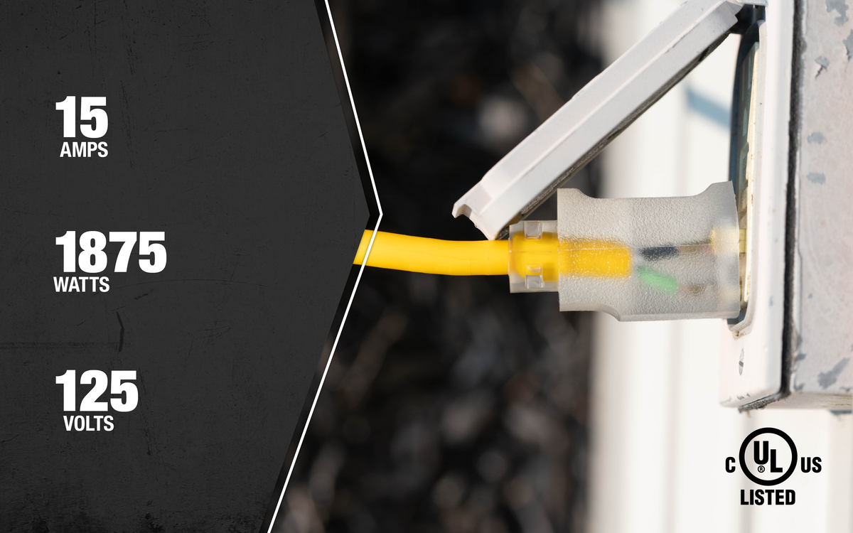 SOUTHWIRE, POLAR SOLAR 10/3 SJEOW 50' YELLOW TRITAP OUTDOOR COLD WEATHER EXTENSION CORD WITH POWER LIGHT INDICATOR