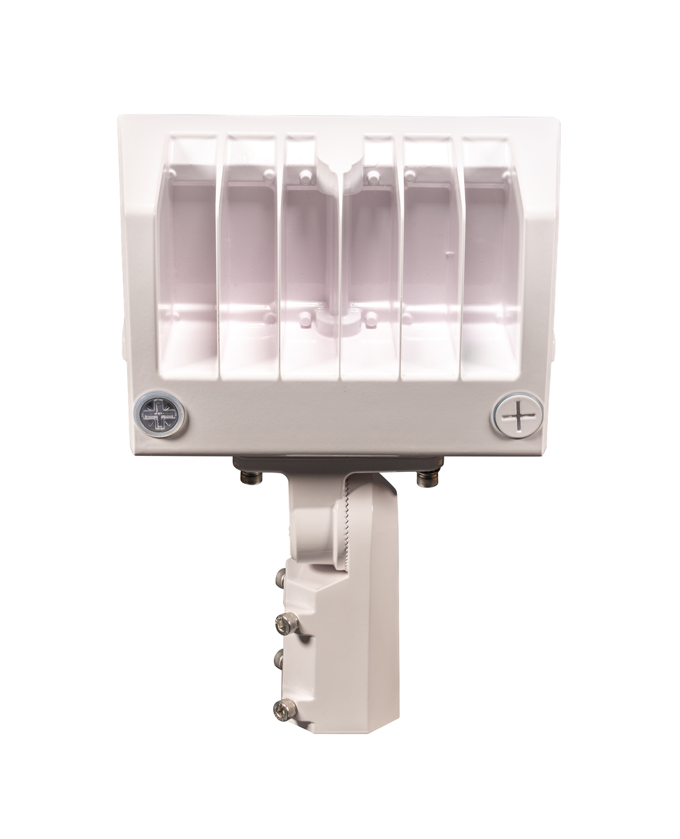 5PK 100WPOWER & CCT SELECTABLE MEDIUM FLOOD-SLIPFITTER MOUNT60W/80W/100W 3000K/4000K/5000K9000/12000/15000 LUMENS120-277V DIMMABLE WHITE FINISHYOKE MOUNT INCLUDED