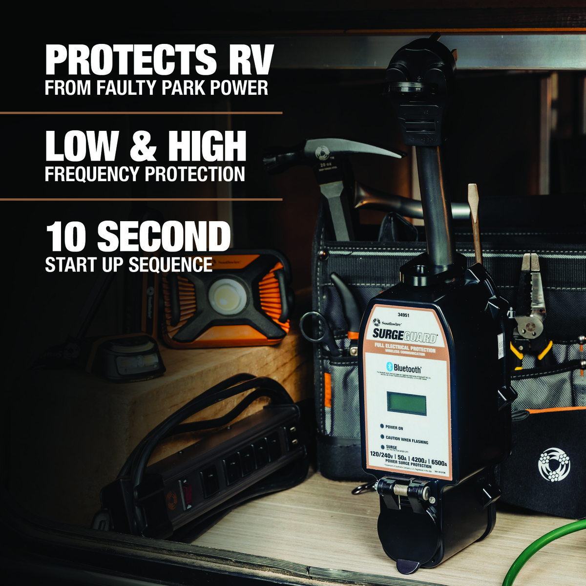 PROTECTOR DE SOBRETENSIÓN PORTÁTIL 50A, INALÁMBRICO
