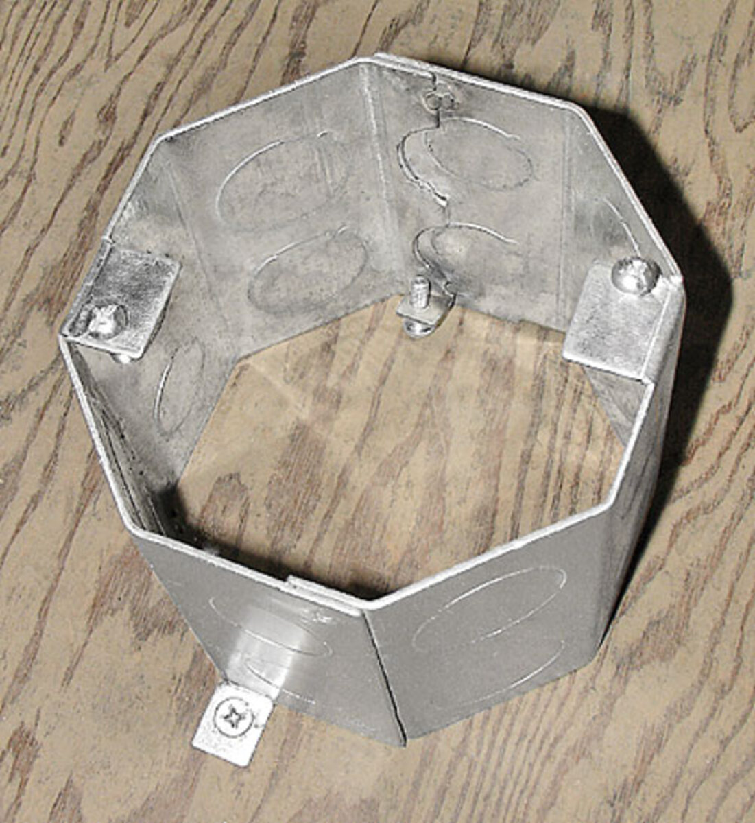Octagon Concrete Box, 3-1/2" Deep - Welded W/ Conduit KO's