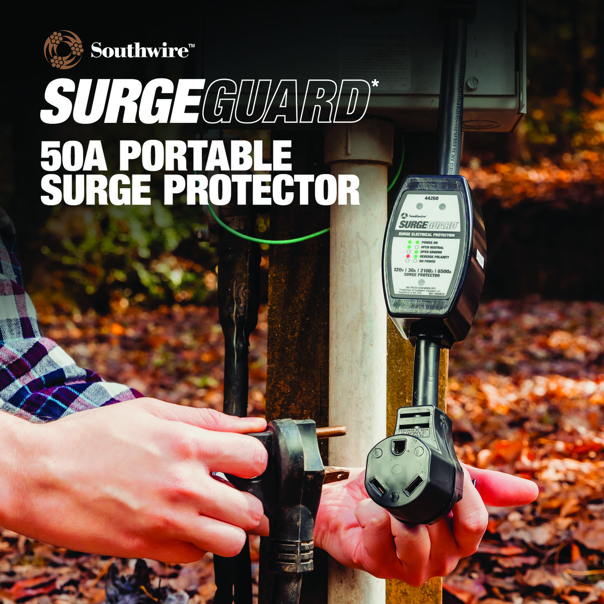 SURGE PROTECTOR, 120V 30AMP, P&R, BLK
