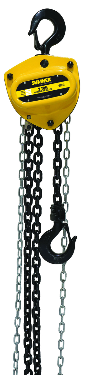 2 Ton Chain Hoist with 15 ft. Chain Fall and overload protection